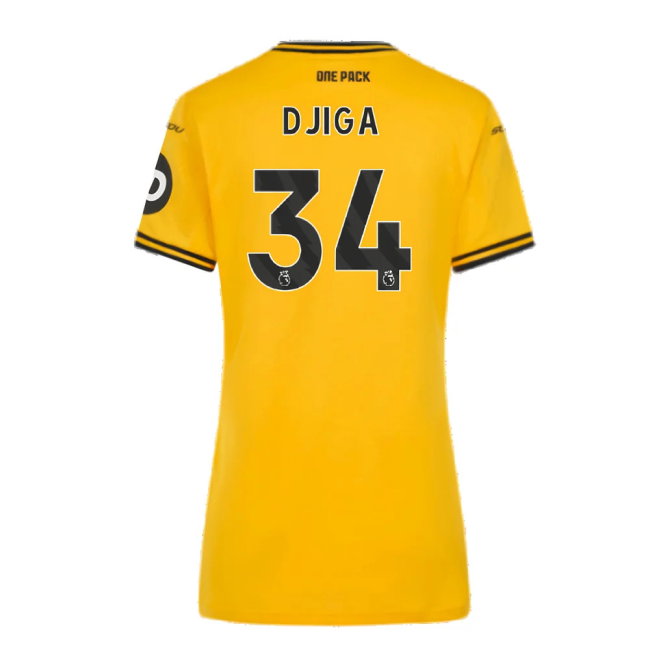 2024-2025 Wolves Home Shirt (Womens) (Djiga 34)-SoccerKits Hub | Buy Soccer Jerseys Online